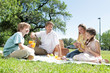 Family having picnic