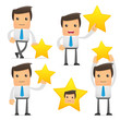 set of funny cartoon manager