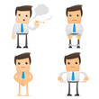 set of funny cartoon manager