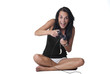 a girl playing video game
