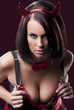 sexy lady in devils costume