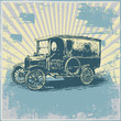 background with retro automobile and space for your text
