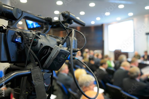 Photo: Camcorder at a conference. Camcorder at a conference.