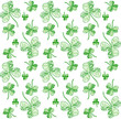 Seamless vector shamrock background