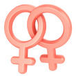 two female symbols crossed representing gay relationship