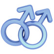 two male symbols crossed representing gay relationship
