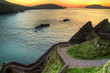 Sunset over rocky irish coast - HDR