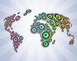 planet of sound - many loudspeakers forming world map planet of sound - many loudspeakers forming world map