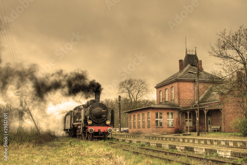 Photo: Old retro steam train Old retro steam train