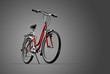 Illustration: A 3D mountain bike on grey background A 3D mountain bike on grey background