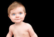 Baby Looking on Black Background Baby Looking on Black Background