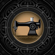 Vintage background with sewing machine.
