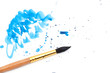 brush with blue paint stroke
