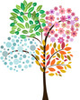 colorful tree of four seasons. vector icon colorful tree of four seasons. vector icon