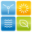 Vektor: 4 Buttons Erneuerbare Energien 4 Buttons Erneuerbare Energien