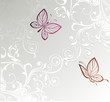 Floral card with butterflies