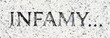 Word "Infamy" Carved in Gray Granite Pearl Harbor