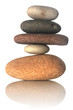 Stacked stones isolated on white