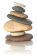 Stacked stones isolated on white