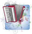 Concert Accordion & floral calligraphy ornament