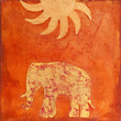 Malerei mit elefant