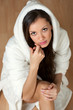 sexy young woman in a bathrobe sexy young woman in a bathrobe