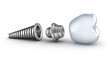 Dental implant lying on its side isolated on white