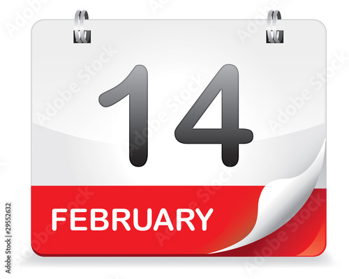 Vektor: Kalender rot 14 February Kalender rot 14 February