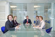 Confident businesspeople in conference room