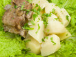 potatoes on sheet of the salad