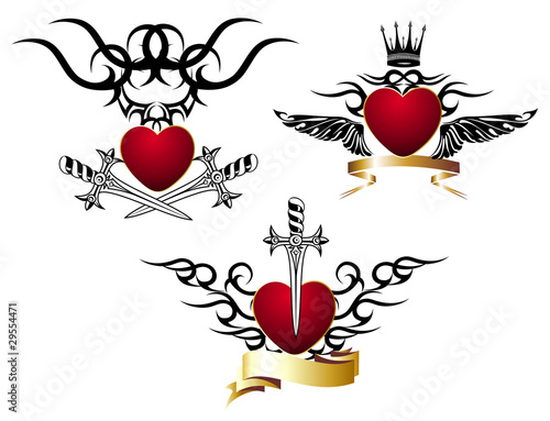 Memory Tattoo Ideas on Set Of Loving Hearts With Sword Tattoo Design    Ksysha  29554471