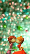 kissing couple on neon background kissing couple on neon background