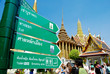 Direction sign for traveler in Buddha temple