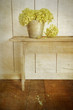 Hydrangea flowers with age vintage look