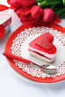 Valentine's day cake and flowers