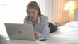 Businesswoman working in hotel room; HD 729, H 264