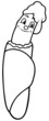 Hot Dog - Black and White Cartoon illustration