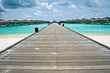 water bungalow on the beautiful Maldivian beach