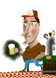 A man and his beer glass