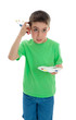 Photo: Boy thinking what to paint Boy thinking what to paint