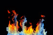 Flames on black
