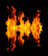 Blazing fire reflection