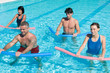 Aquagym exercise with tube