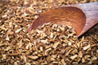 wood spoon of soluble coffee