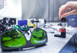 female scientist doing research in a quantum optics lab