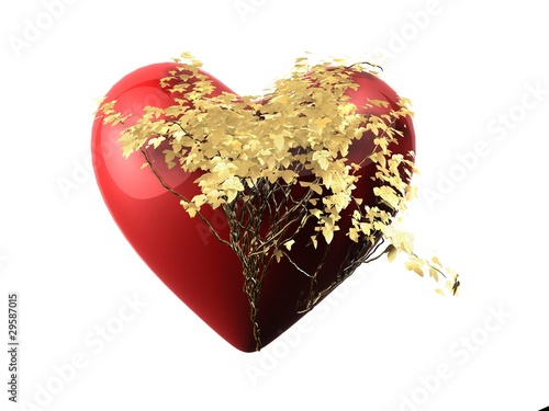 Illustration: Herz mit goldenem Efeu Herz mit goldenem Efeu
