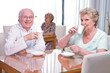 Seniors drinking coffee