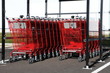 Photo: Red Shopping Trolleys Carts Outdoors Red Shopping Trolleys Carts Outdoors