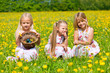 Photo: Kinder auf Ostereiersuche mit Eiern Kinder auf Ostereiersuche mit Eiern