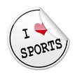 Pegatina I LOVE SPORTS con reborde